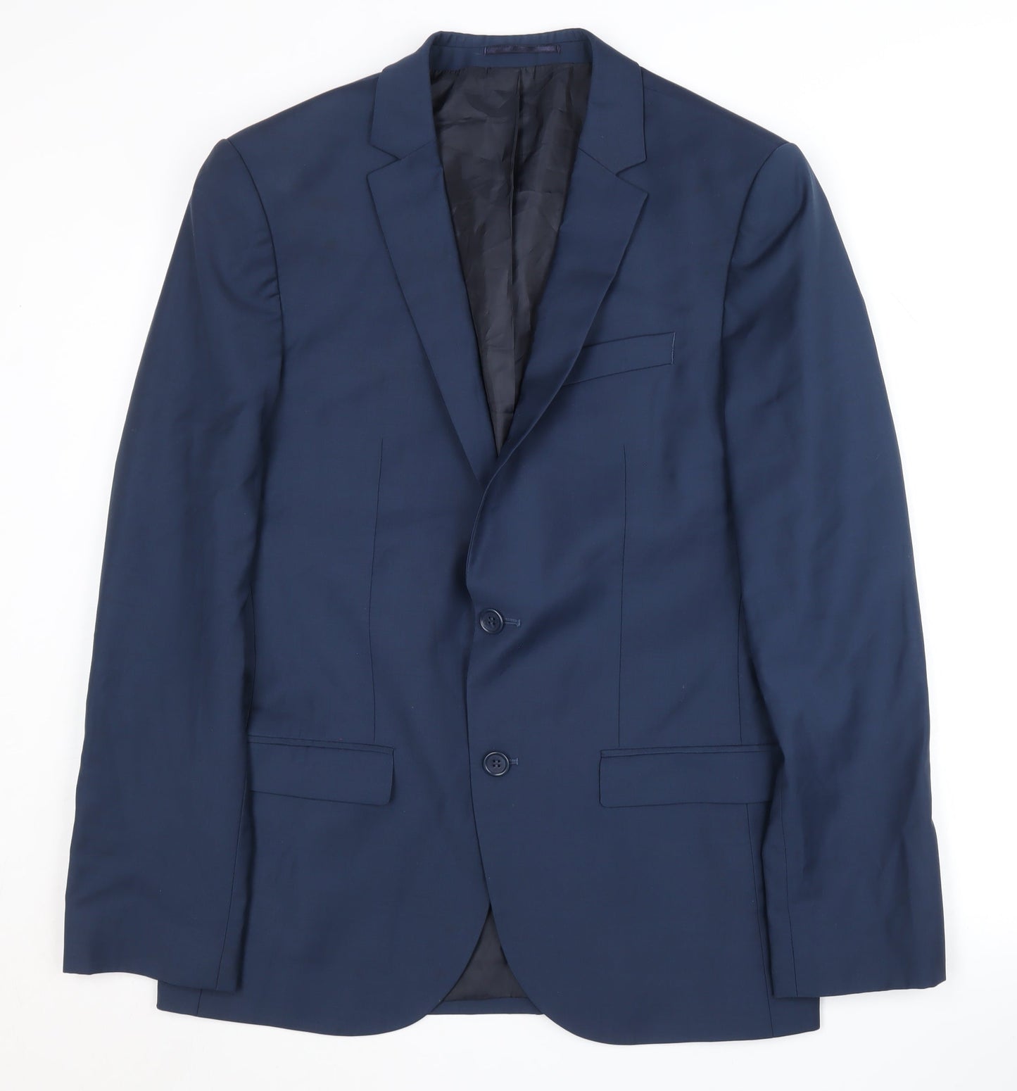 Mens UK Size 40 River Island Regular Blue Suit Jacket