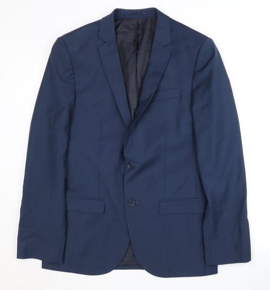 Mens UK Size 40 River Island Regular Blue Suit Jacket