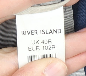 Mens UK Size 40 River Island Regular Blue Suit Jacket