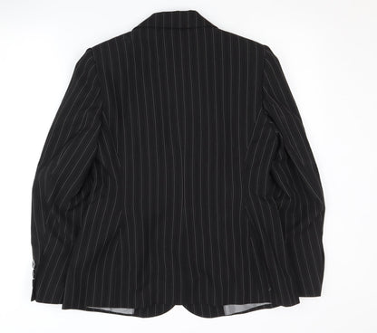 Marks and Spencer Women's Black Pinstripe Blazer UK 14