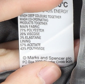 Marks and Spencer Women's Black Pinstripe Blazer UK 14