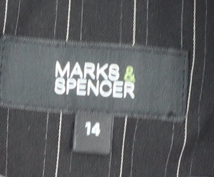 Marks and Spencer Women's Black Pinstripe Blazer UK 14