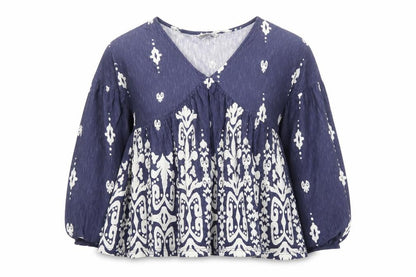Womens UK Size 8 NEXT Blue Tunic Blouse