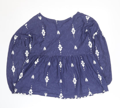 Womens UK Size 8 NEXT Blue Tunic Blouse