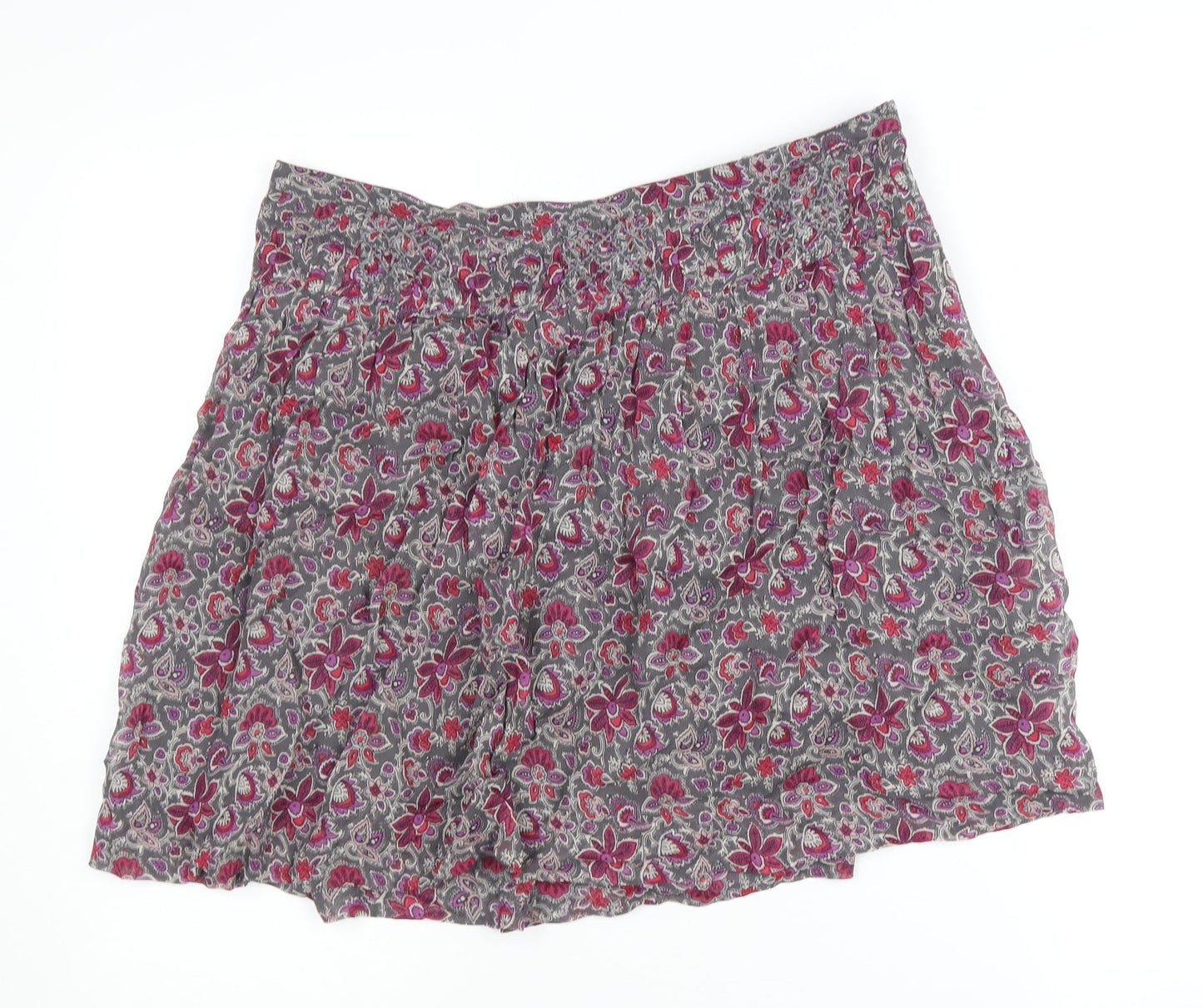 Monsoon Women's Grey Floral A-Line Skirt, Size 12