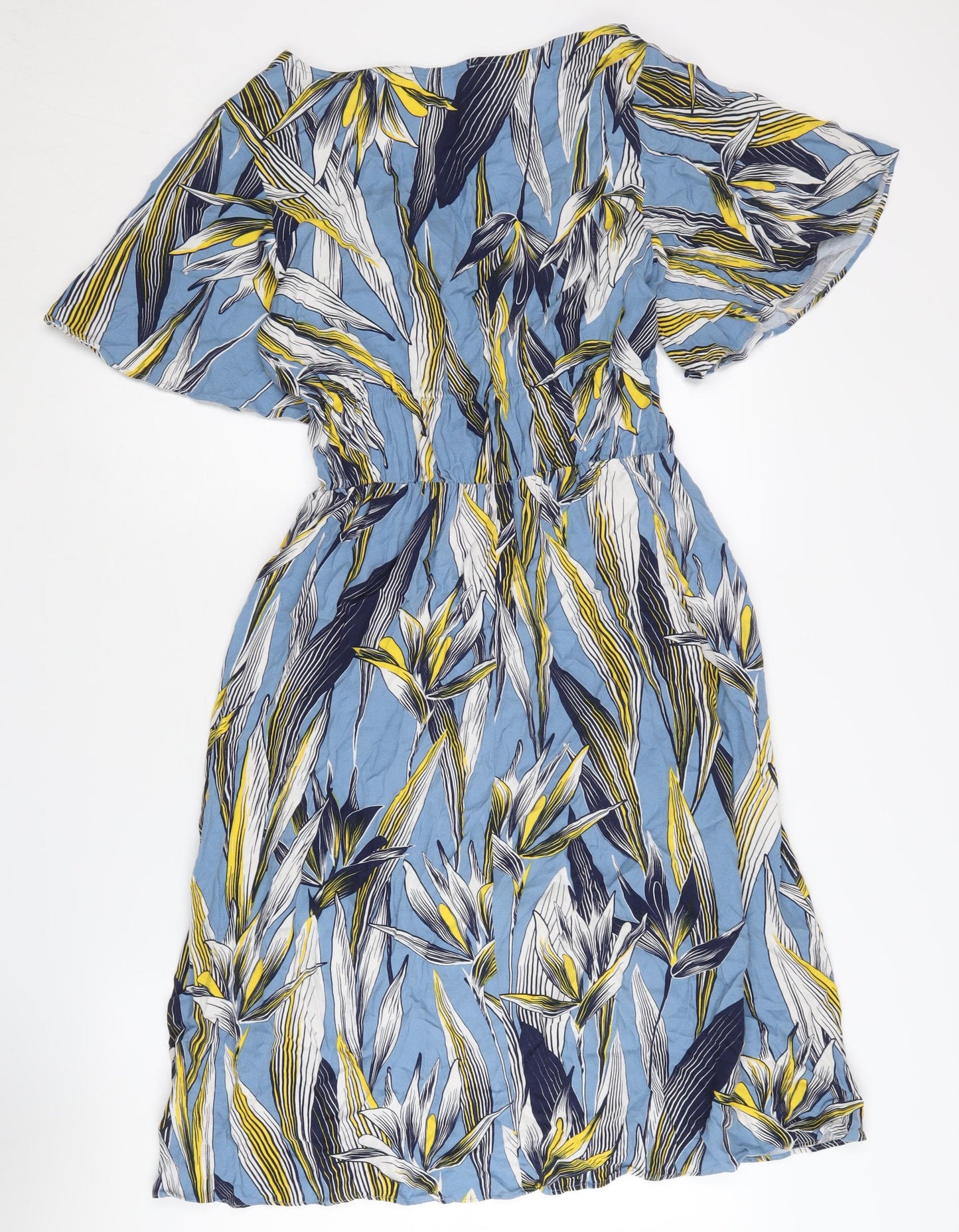 Cupshe Women’s Blue Floral V-Neck Dress M