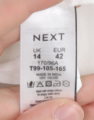 Womens UK Size 14 NEXT White Basic Blouse