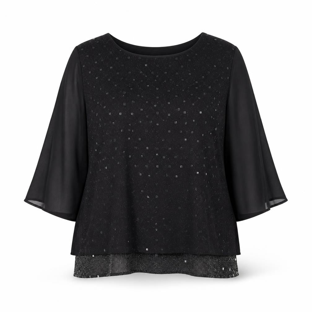 Womens UK Size XL Anna Rose Black Basic Blouse