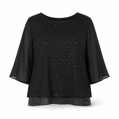 Womens UK Size XL Anna Rose Black Basic Blouse