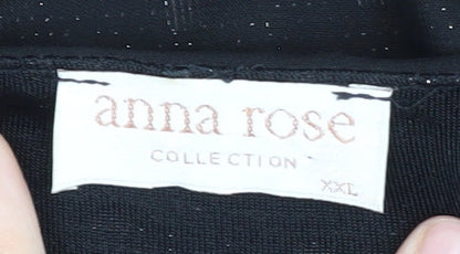 Womens UK Size XL Anna Rose Black Basic Blouse