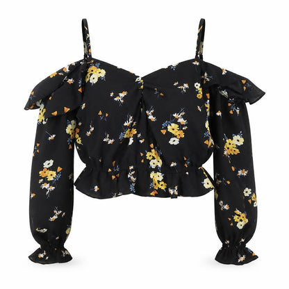 Womens UK Size 12 H&M Black Cropped Blouse