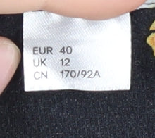 Womens UK Size 12 H&M Black Cropped Blouse