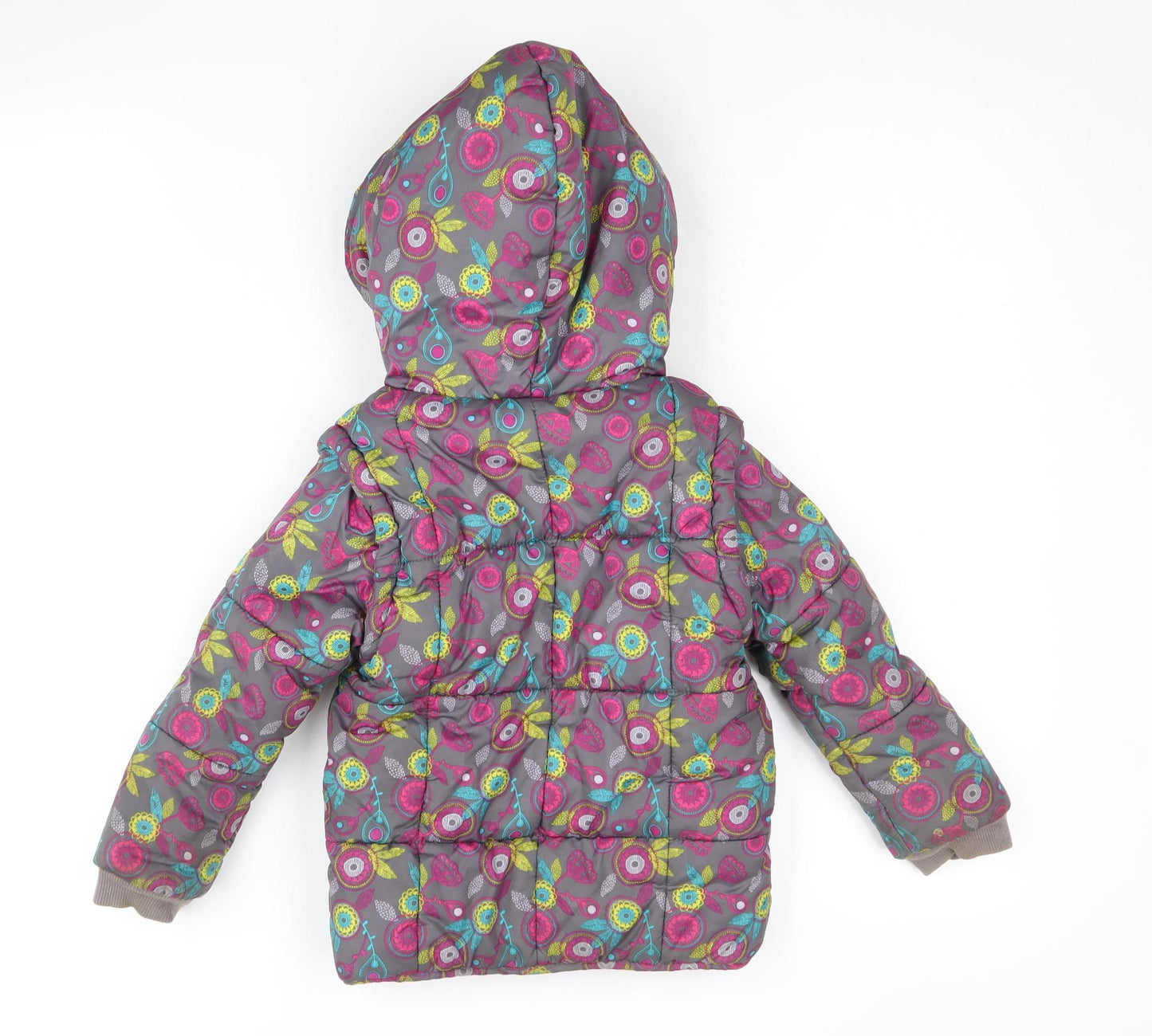 La Compagnie des Petits Girls' Floral Puffer Jacket, 3 Years