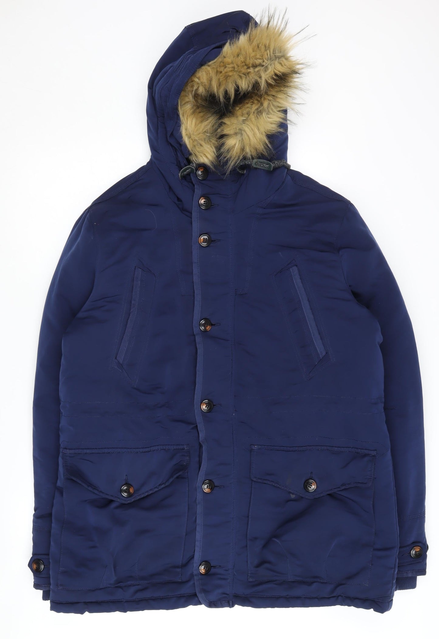 Mens UK Size L Burton Menswear Blue Parka Coat