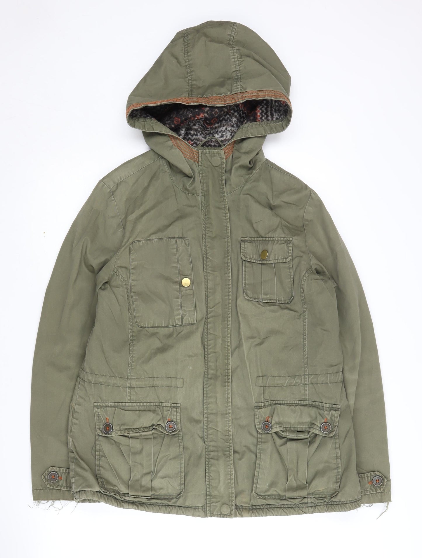 Womens UK Size 12 New Look Green Parka Coat