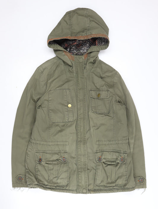Womens UK Size 12 New Look Green Parka Coat