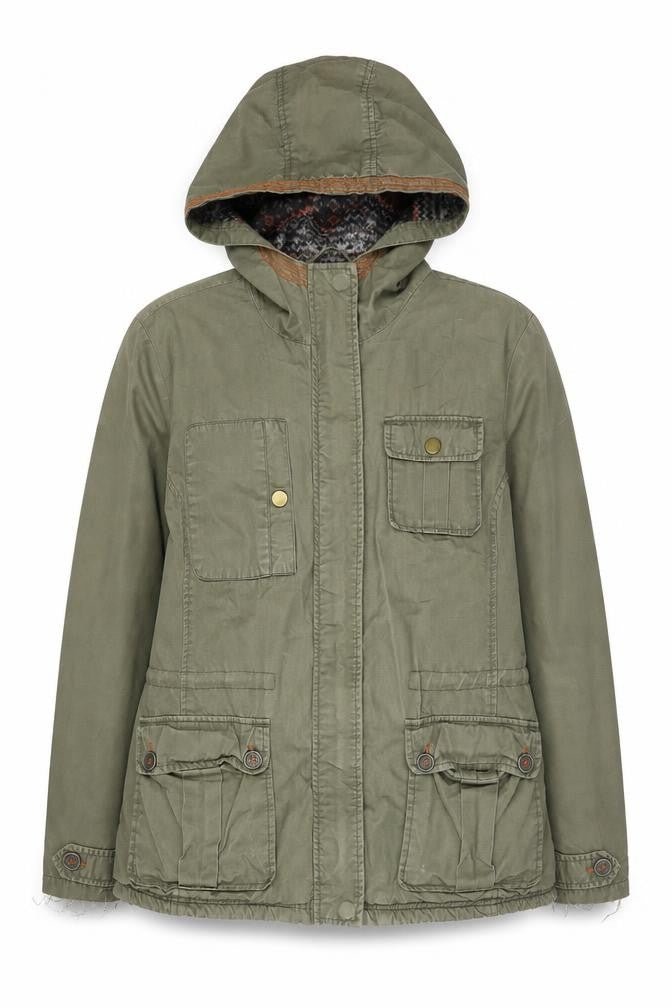 Womens UK Size 12 New Look Green Parka Coat