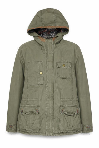 Womens UK Size 12 New Look Green Parka Coat