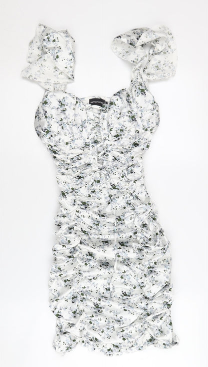 PrettyLittleThing Floral Bodycon Dress UK 6 Women