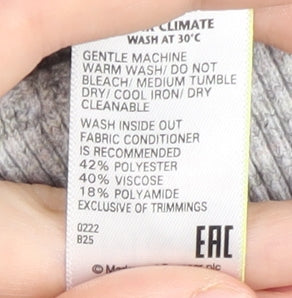 Womens UK Size M Marks and Spencer Grey Pullover Jumper