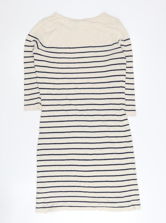 ASOS Maternity Beige Striped Shift Dress, Size 8