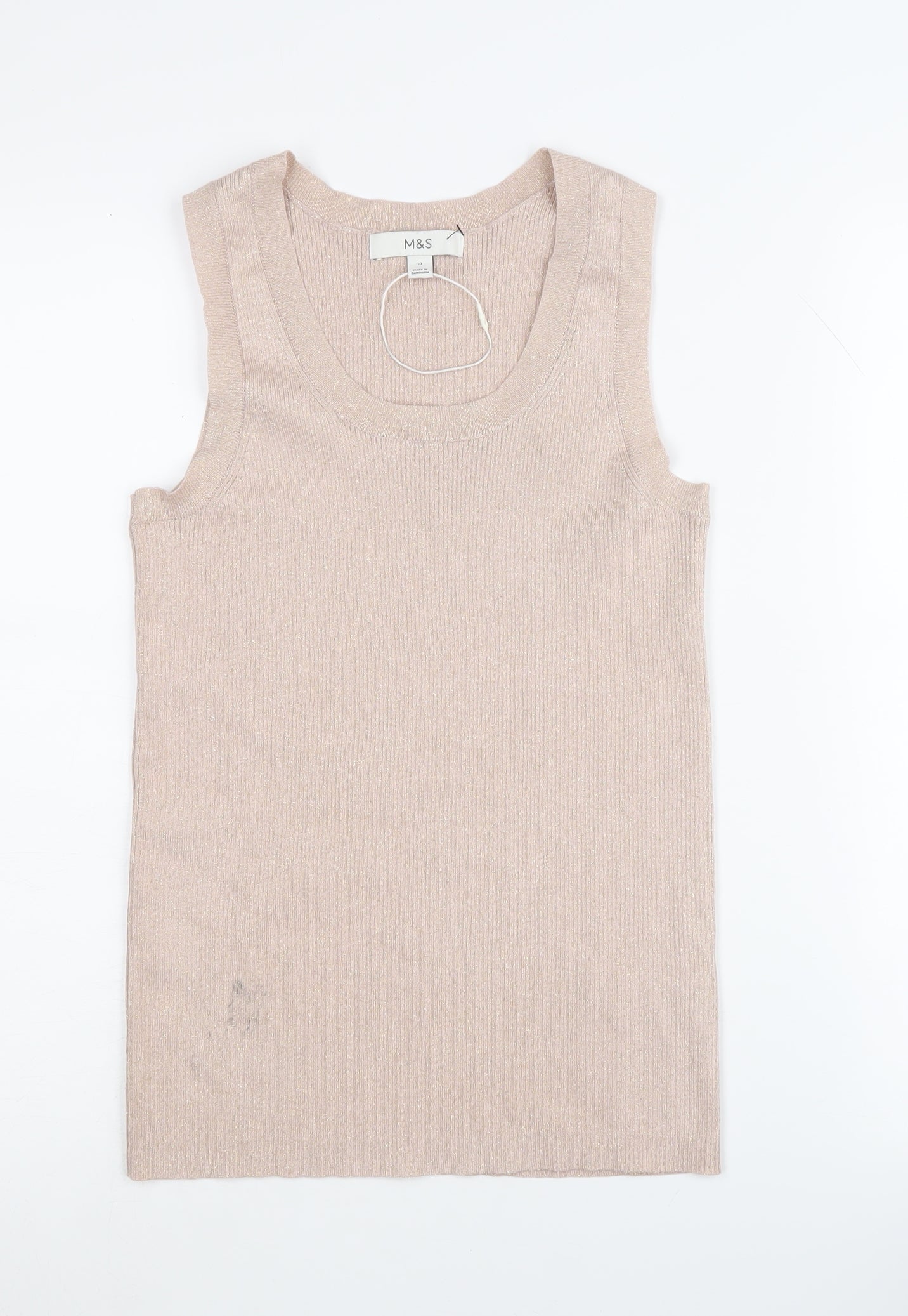 Womens UK Size 10 Marks and Spencer Beige Vest Jumper