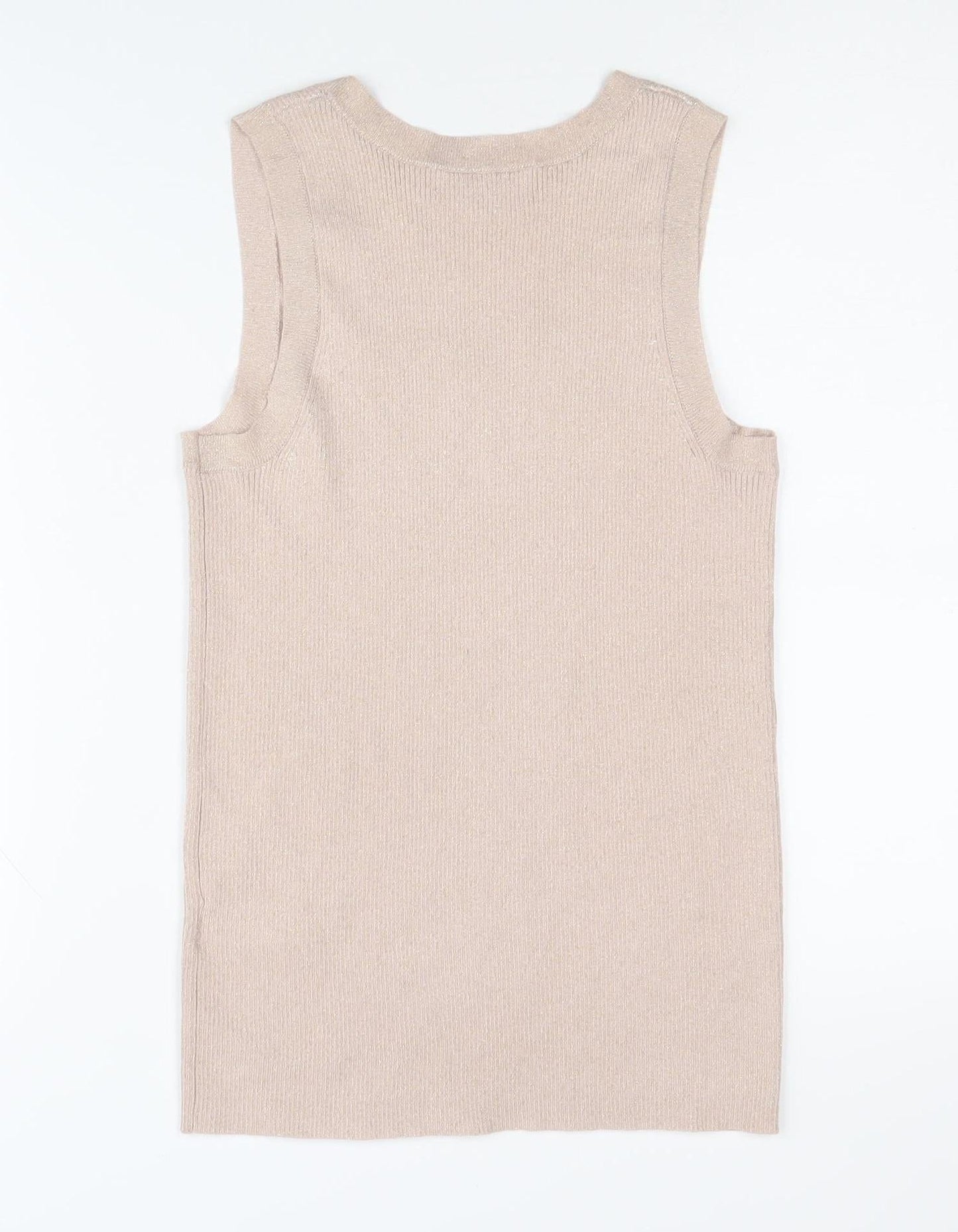 Womens UK Size 10 Marks and Spencer Beige Vest Jumper