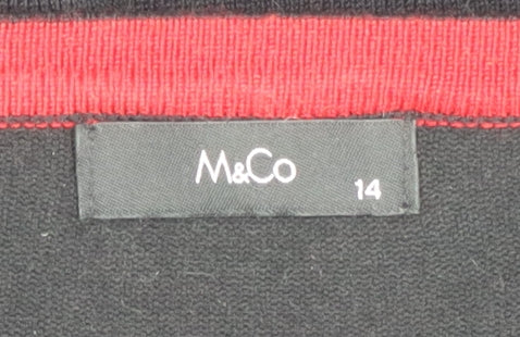 Womens UK Size 14 M&Co Black Pullover Jumper