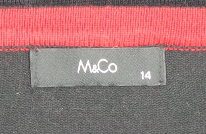 Womens UK Size 14 M&Co Black Pullover Jumper