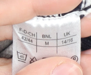 Damart Women's Boat Neck Striped Jumper - Black M