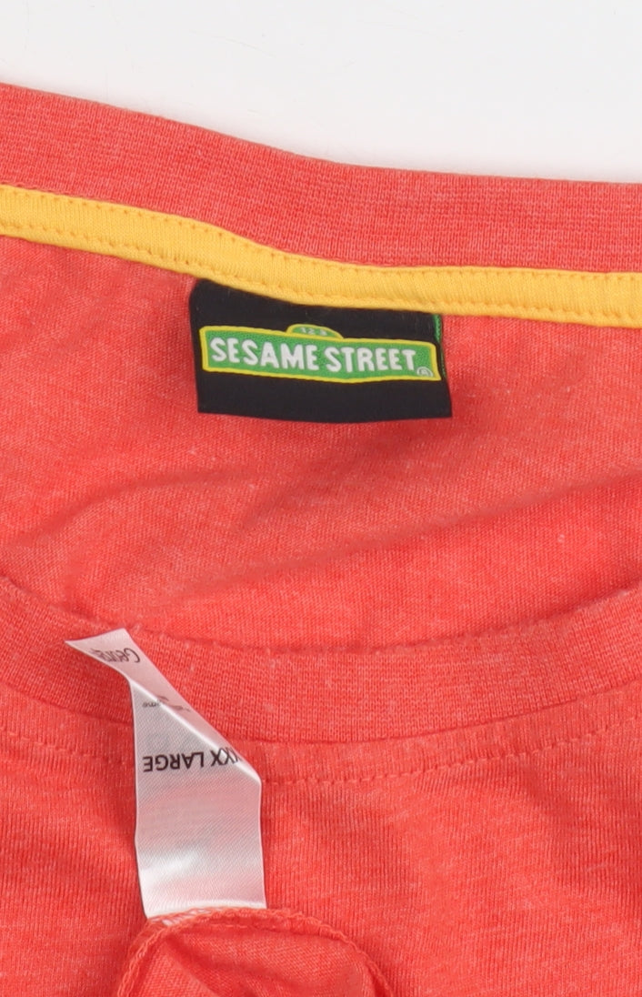 Sesame Street Red 3XL Men's Cartoon Graphic T-Shirt