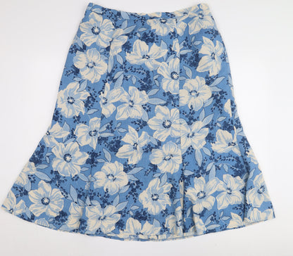 Eastex Women's Blue Floral A-Line Skirt Size 16