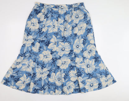 Eastex Women's Blue Floral A-Line Skirt Size 16