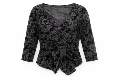 Womens UK Size M JoJo Maman Bébé Black Wrap Blouse
