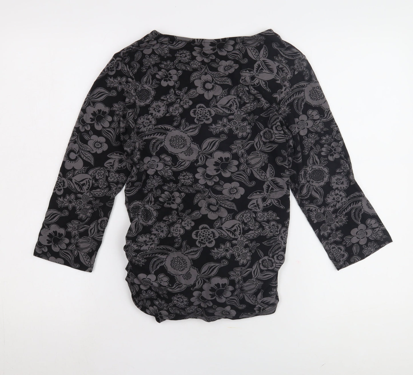 Womens UK Size M JoJo Maman Bébé Black Wrap Blouse