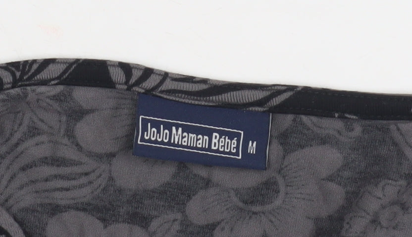 Womens UK Size M JoJo Maman Bébé Black Wrap Blouse
