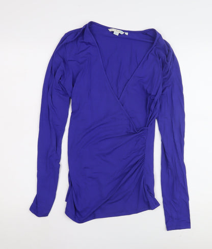 Womens UK Size L Boden Blue Wrap Blouse