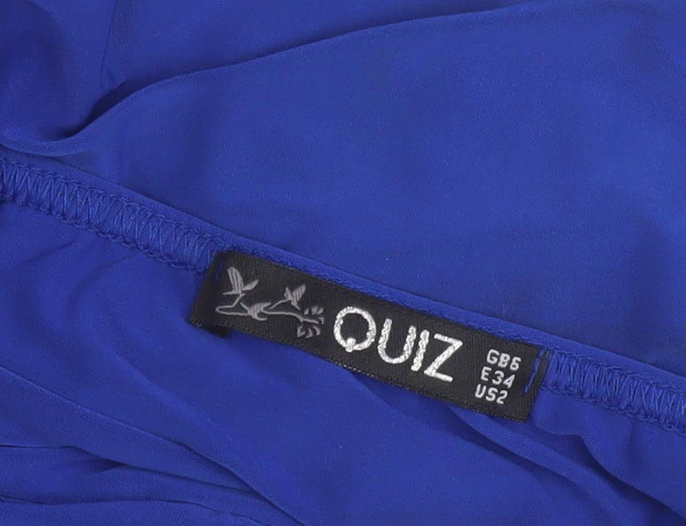 Quiz Women's Blue Sleeveless Party Dress, Size 6
