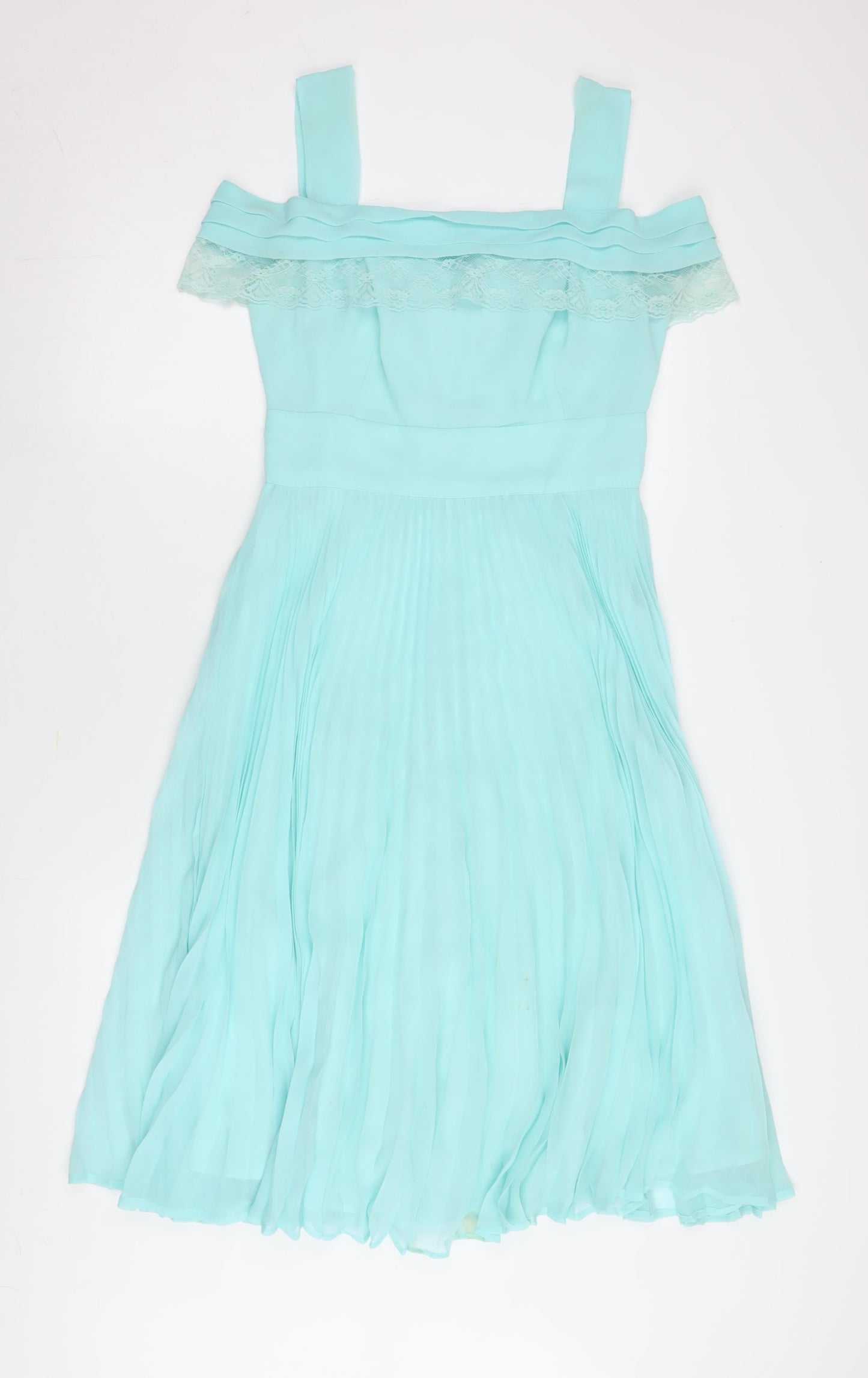 ASOS Women's Blue Off Shoulder A-Line Dress UK 10