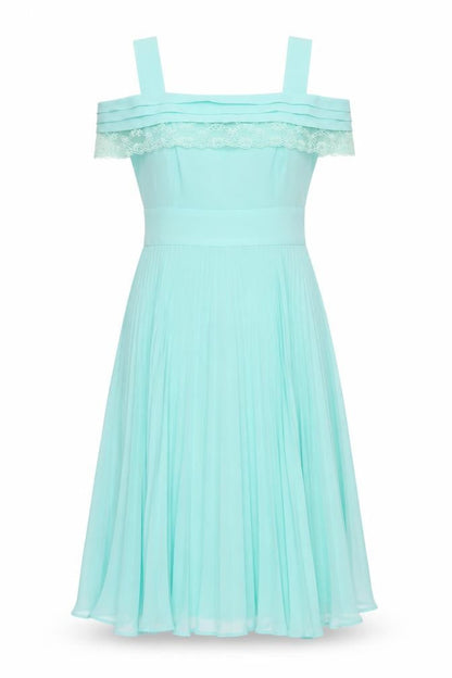 ASOS Women's Blue Off Shoulder A-Line Dress UK 10