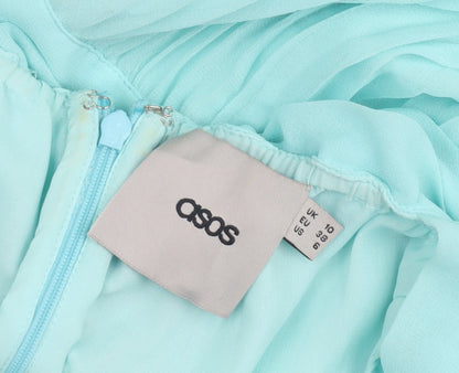 ASOS Women's Blue Off Shoulder A-Line Dress UK 10
