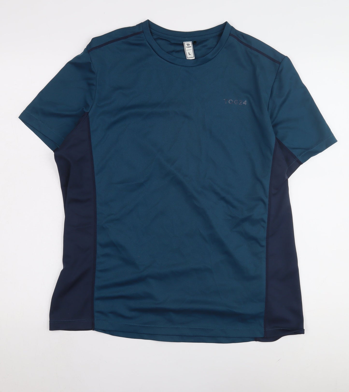 TOG24 Men's Blue Crew Neck Polyester T-Shirt, L