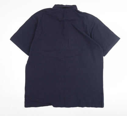 Diadora Men's Blue Polo Shirt 2XL Solid Casual