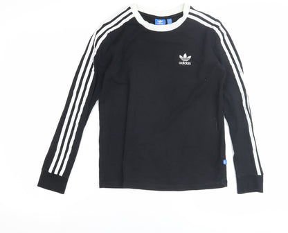 Adidas Unisex Black Long Sleeve Pullover Top Size 8