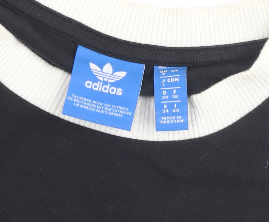 Adidas Unisex Black Long Sleeve Pullover Top Size 8