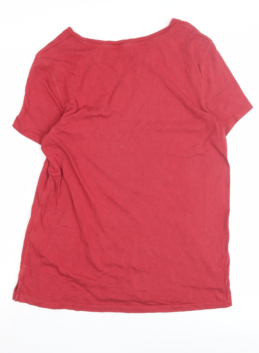 Esprit Women's Red Cotton T-Shirt, Size L, Casual Wear