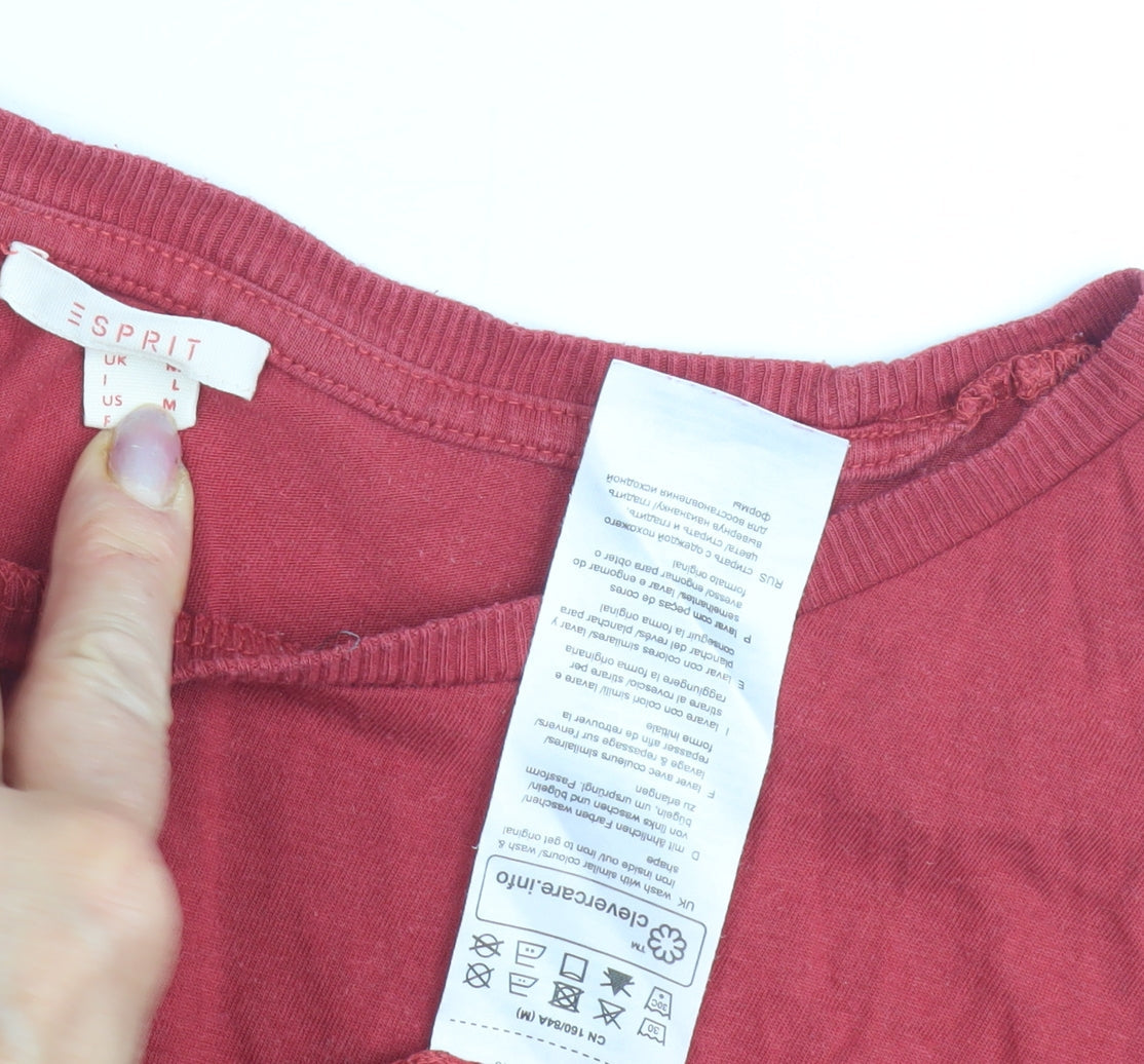 Womens UK Size L Esprit Red Basic T-Shirt