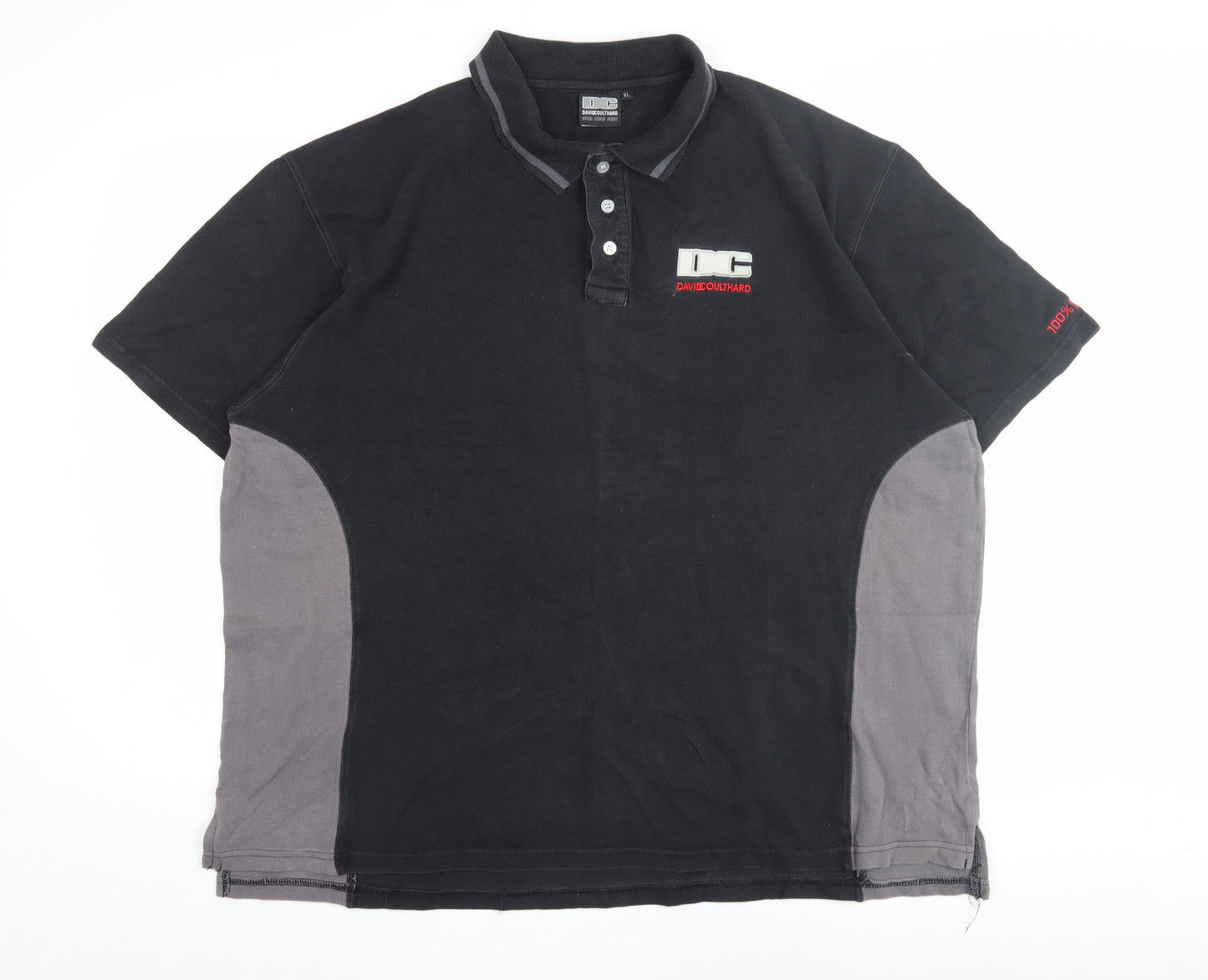 David Coulthard Men's Black XL Polo Shirt, Racing Style