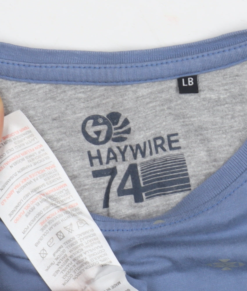 Haywire Boys Blue Graphic Print T-Shirt Large