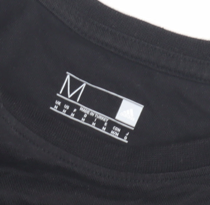 Adidas Men's Black Logo T-Shirt, Medium, Graphic Print